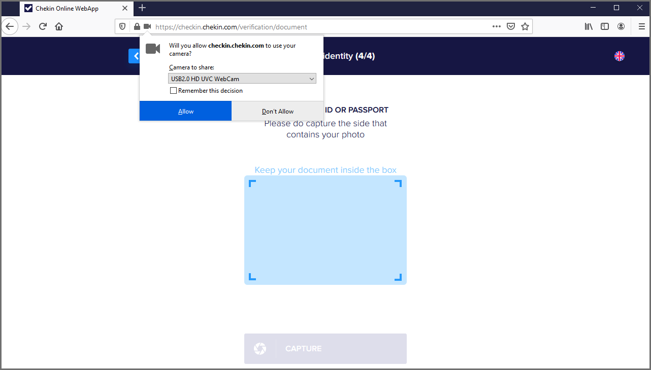 Allow Access to Camera in Firefox